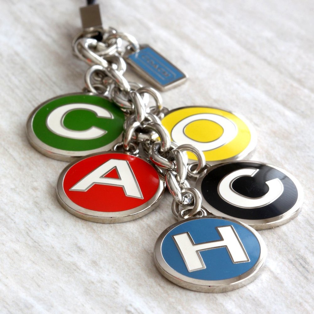 NWOT COACH Enamel Logo Charm Lanyard